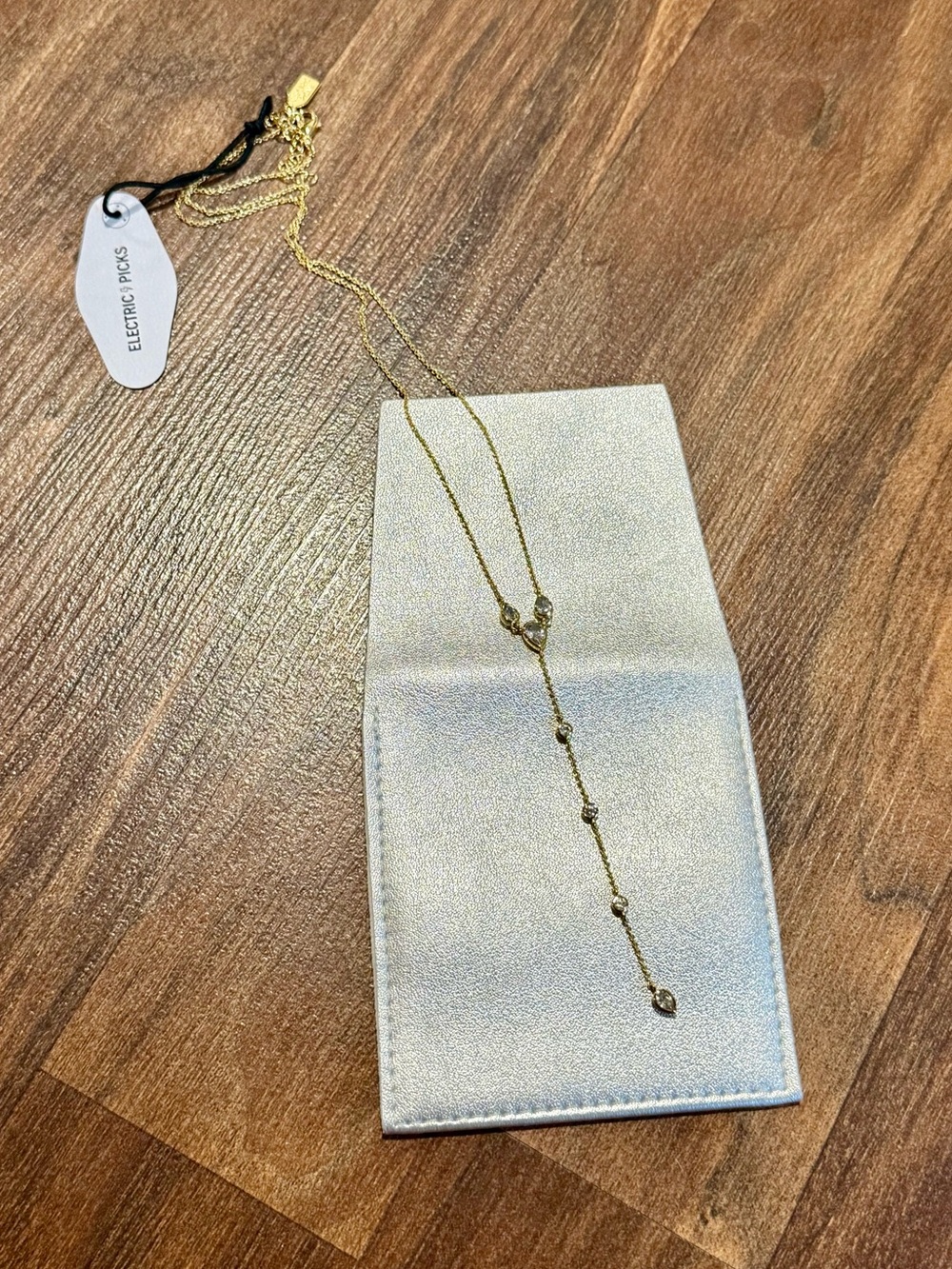 Electric Picks Delicate Gold Drop Lariat Necklace